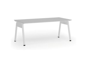 Kancelářský stůl PRIMO GAMMA, 180x90 cm, bílá podnož, šedá