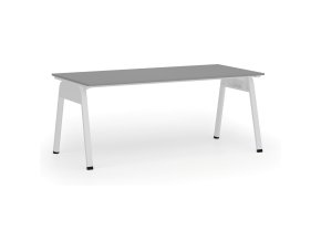 Kancelářský stůl PRIMO GAMMA, 180x90 cm, bílá podnož, grafit