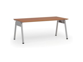 Kancelářský stůl PRIMO GAMMA, 180x90 cm, šedá podnož, třešeň