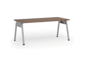 Kancelářský stůl PRIMO GAMMA, 180x90 cm, šedá podnož, ořech