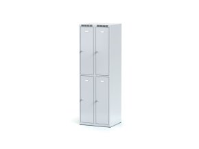 kovova satni skrinka s uloznymi boxy 4 boxy 1800 x 600 x 500 mm cylindricky zamek sede dvere 11242