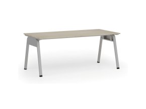 Kancelářský stůl PRIMO GAMMA, 180x90 cm, šedá podnož, dub přírodní