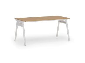 Kancelářský stůl PRIMO SIGMA, 160x80 cm, bílá podnož, buk