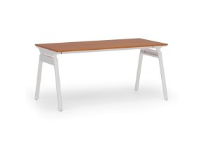 Kancelářský stůl PRIMO SIGMA, 160x80 cm, bílá podnož, třešeň