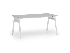 Kancelářský stůl PRIMO SIGMA, 160x80 cm, bílá podnož, šedá