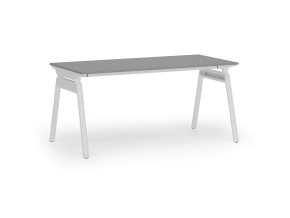 Kancelářský stůl PRIMO SIGMA, 160x80 cm, bílá podnož, grafit