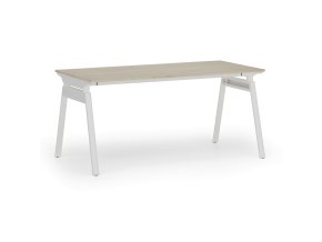 Kancelářský stůl PRIMO SIGMA, 160x80 cm, bílá podnož, dub přírodní