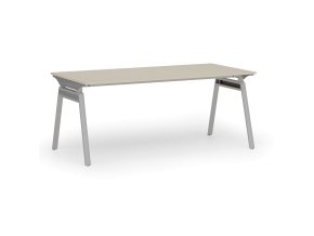 Kancelářský stůl PRIMO SIGMA, 180x90 cm, šedá podnož, bříza