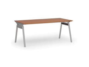 Kancelářský stůl PRIMO SIGMA, 180x90 cm, šedá podnož, třešeň