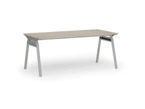 Kancelářský stůl PRIMO SIGMA, 180x90 cm, šedá podnož, dub přírodní