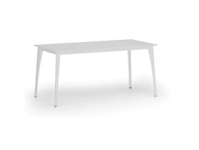 Jednací kancelářský stůl PRIMO OMEGA, 160x80 cm, bílá podnož, bílá