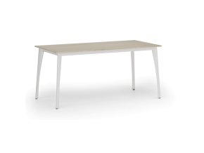 Jednací kancelářský stůl PRIMO OMEGA, 160x80 cm, bílá podnož, dub přírodní