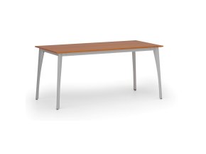 Jednací kancelářský stůl PRIMO OMEGA, 160x80 cm, šedá podnož, třešeň