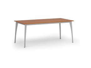Jednací kancelářský stůl PRIMO OMEGA, 180x90 cm, šedá podnož, třešeň