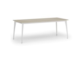 Jednací kancelářský stůl PRIMO OMEGA, 200x90 cm, bílá podnož, dub přírodní