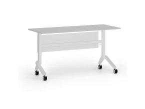 Mobilní stůl PRIMO MOVE, 140x60 cm, bílá podnož, šedá