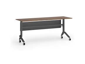 Mobilní stůl PRIMO MOVE, 180x60 cm, černá podnož, ořech