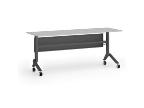 Mobilní stůl PRIMO MOVE, 180x60 cm, černá podnož, šedá