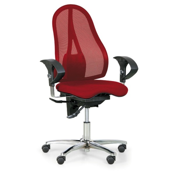 Zdravotní balanční kancelářská židle EXETER NET, červená