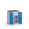 dilenska skrin nizka na naradi kovos 1 police 3 zasuvky 950 x 600 x 1180 mm modra 140088