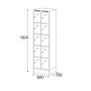 satni skrinka s uloznymi boxy na soklu 10 boxu 1920 x 600 x 500 mm cylindricky zamek sede dvere 125921