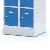 satni skrinka s uloznymi boxy na soklu 10 boxu 1920 x 600 x 500 mm cylindricky zamek tmave sede dvere 125928