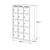 satni skrinka s uloznymi boxy 15 boxu 1800 x 900 x 500 mm otocny zamek modre dvere 125409