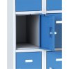 satni skrinka s uloznymi boxy 15 boxu 1800 x 900 x 500 mm otocny zamek modre dvere 125417