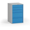 zasuvkovy dilensky box na naradi k pracovnimu stolu 5 zasuvek 510 x 592 x 810 mm modra 144661