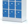 satni skrinka s uloznymi boxy na soklu 15 boxu 1920 x 900 x 500 mm cylindricky zamek modre dvere 125785