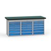 pracovni stul do dilny 1800 x 750 x 800 mm 3x kontejner 18 zasuvek modra 139370