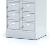 satni skrinka s uloznymi boxy na soklu 20 boxu 1920 x 600 x 500 mm otocny zamek oranzove dvere 126178