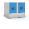 Kovová šatní skříň, modré dveře, cylindrický zámek