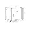 satni skrinka s uzamykatelnym boxem 400 x 400 x 400 mm cylindricky zamek tmave seda cervene dvere 125585