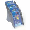 stolni plastovy stojan na prospekty 3 x a5 sedy 116692