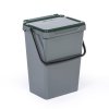 plastovy odpadkovy kos pro trideni odpadu seda tmave zelena 35 l 116879