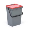 plastovy odpadkovy kos pro trideni odpadu seda cervena 35 l 117257