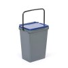 Plastový odpadkový koš pro třídění odpadu, šedá + modrá, 35 l