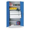 dilenska kovova skrin na naradi kovona 2 police 5 zasuvek svarovana nosnost 50 kg 950 x 500 x 1950 mm 24840
