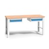 vyskove nastavitelny pracovni stul do dilny wl se 2 zavesnymi boxy na naradi bukova sparovka 2 zasuvky 1700 x 685 x 840 1050 mm 2404