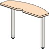 Zakončovací prvek jednacího stolu WELS, 1400 x 500 x 762 mm, wenge