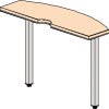 Zakončovací prvek jednacího stolu WELS, 1400 x 500 x 762 mm, merano