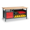 dilensky pracovni stul gd bukova sparovka 3 zasuvky 1 police 1700 x 685 x 850 mm antracit cervena 3420