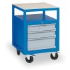 pojizdny dilensky vozik na naradi k pracovnim stolum do dilny gd 3 zasuvky 575 x 600 x 850 mm modra 120091