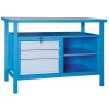 dilensky pracovni stul gd smrk bukova preklizka 3 zasuvky 1 police 1190 x 600 x 850 mm modra 3433