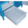 Dílenský pracovní stůl GD, 5 zásuvek, smrk + buková překližka, 5 zásuvek, 1 skříňka, 1190 x 600 x 850 mm, modrá / šedá