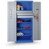 dilenska kovova skrin na naradi gd 4 police 3 zasuvky svarovana nosnost 60 kg 780 x 580 x 1920 mm 21467