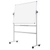 Mobilní otočná oboustranná bílá popisovací tabule, magnetická, 1200 x 900 mm