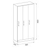 drevena satni skrinka 3 oddily 1900 x 900 x 420 mm cylindricky zamek briza 123286