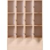 Dřevěná šatní skříňka s odkládacími boxy, 12 boxů, 1700 x 1200 x 420 mm, cylindrický zámek, třešeň
